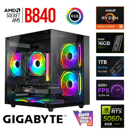 Apex x70 Ryzen 5 7500F/8GB RTX5060 Ti/1TB M.2 NVMe SSD/16GB DDR5 Siyah-Gaming Oem Oyuncu Paket