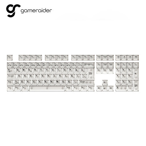 Cherry Single Shot PC (Full Set) Beyaz Şeffaf Türkçe Keycap Set