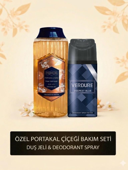 Portakal Çiçeği Doğal Zeytinyağlı Duş Jeli 500 ML + Verdure Deepest Blue Erkek Deodorant 150 Ml Hediyeli