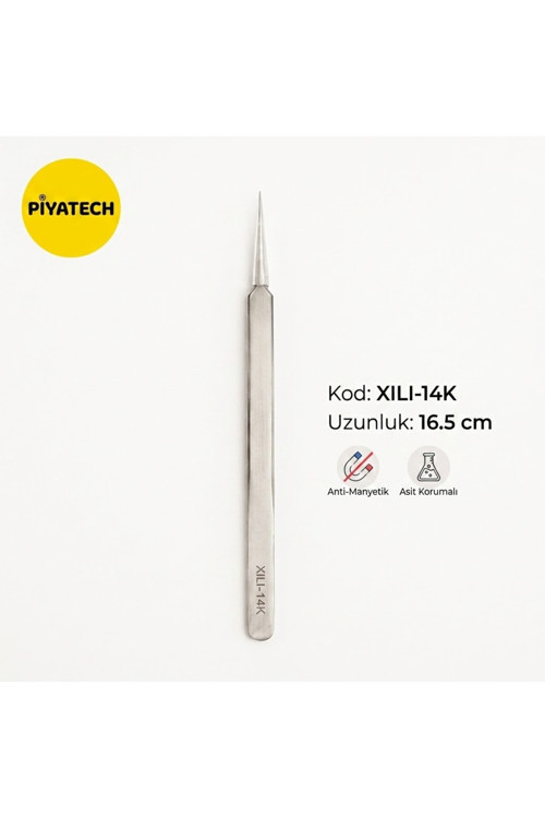 XILI-14K İnce Uçlu Paslanmaz Çelik Hassas Elektronik Tamir Ve Hobi Cımbızı 16.5 Cm