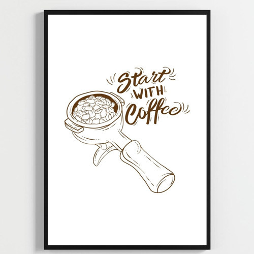 Moka & Espresso | Kahve Köşesi Duvar Dekorasyonu | Esprili Yazılı Kafe Ve Mutfak Posteri | 3'Lü Set A2 Çerçevesiz