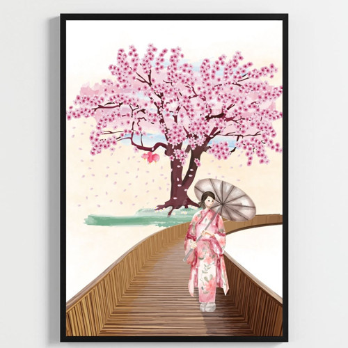Japon Esintisi | Kafe, Salon Ve Restoran Duvar Dekorasyonu | Geleneksel Sakura Ve Asya Temalı Poster | 3'Lü Set A2