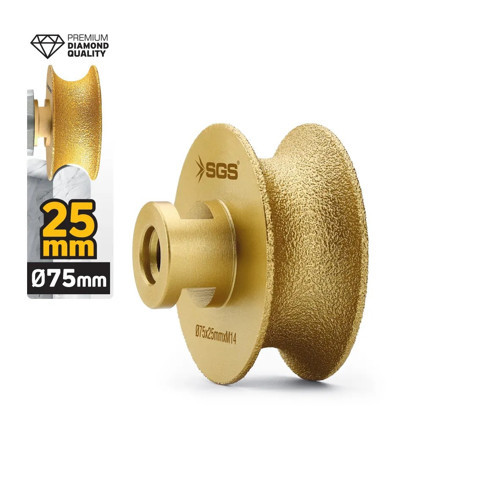 2790 M14-75x25 Mm Vakum Elmas Mermer Granit Taşlama Diski Tam Profil