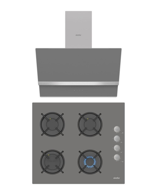 Steam Master Gri 2'li Ankastre Set (8740 Davlumbaz- 3538 Ocak)