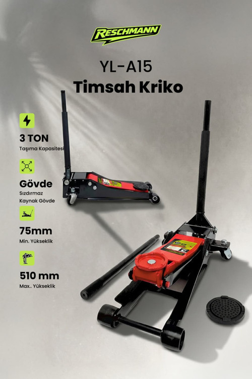 Res-Yl-A15 Profesyonel Timsah Kriko (3 Ton - Alçak Profil)
