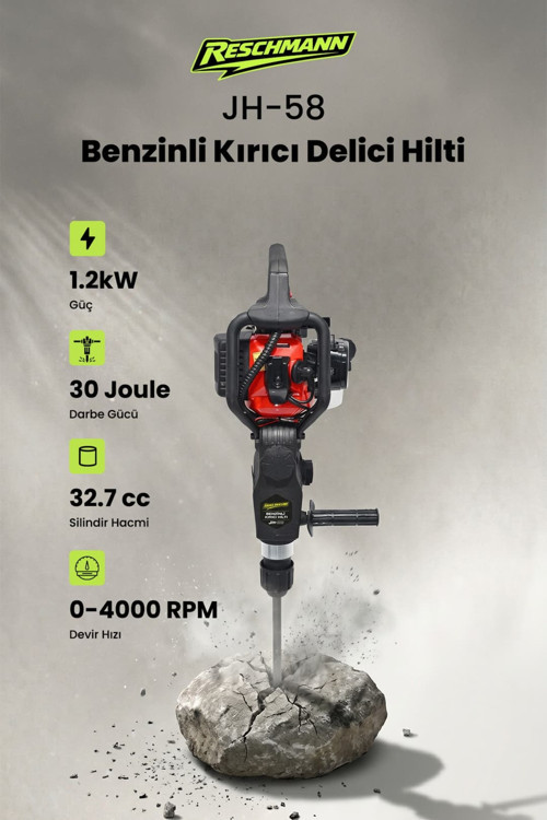Res-Jh-58 Profesyonel Benzinli Kırıcı Delici Hilti (32.7Cc / 30 Joule)