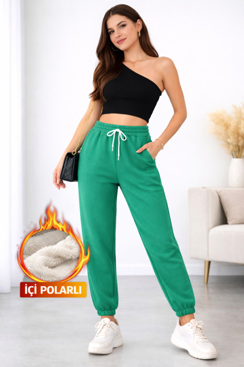 Kadın Kışlık İçi Polar Kalın Şardonlu 3 Iplik Eşofman Altı Jogger Pantolon