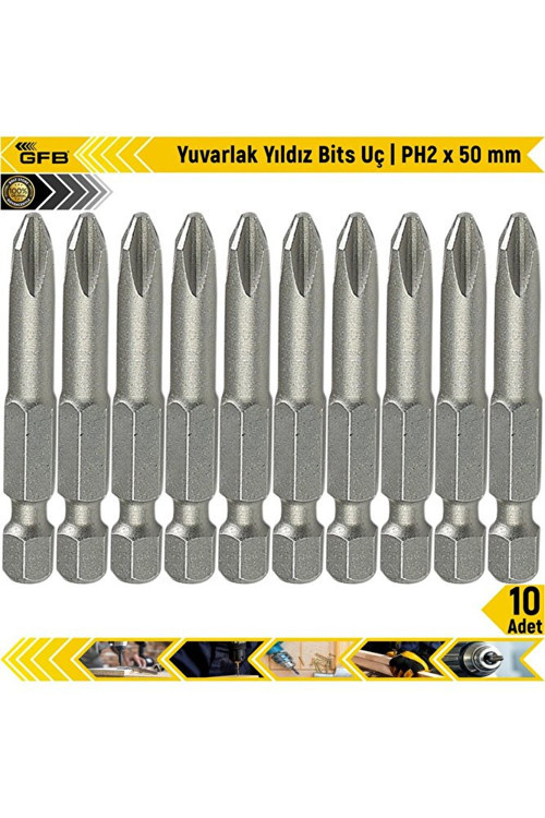 2501 Yıldız Bits Uç PH2 x 50 mm - 10 Adet