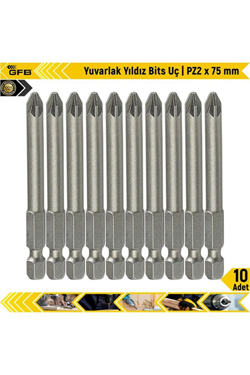 2516 Pozi Yıldız Bits Uç PZ2 x 75 mm - 10 Adet