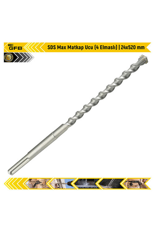 2110 Sds Max 4 Elmaslı Matkap Ucu 24 x 520 mm