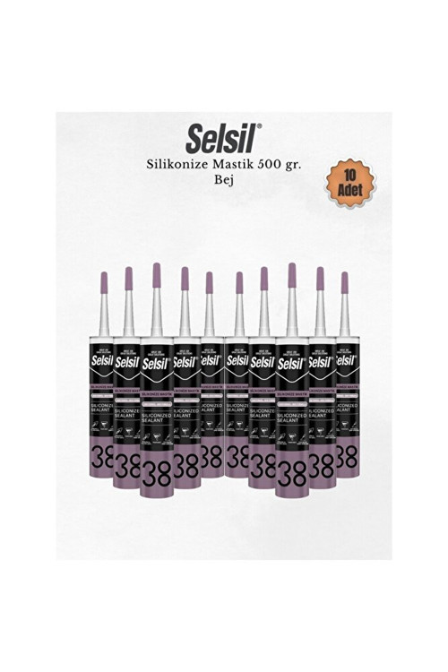 Silikonize Bej Mastik 500 Gr. 10 Adet