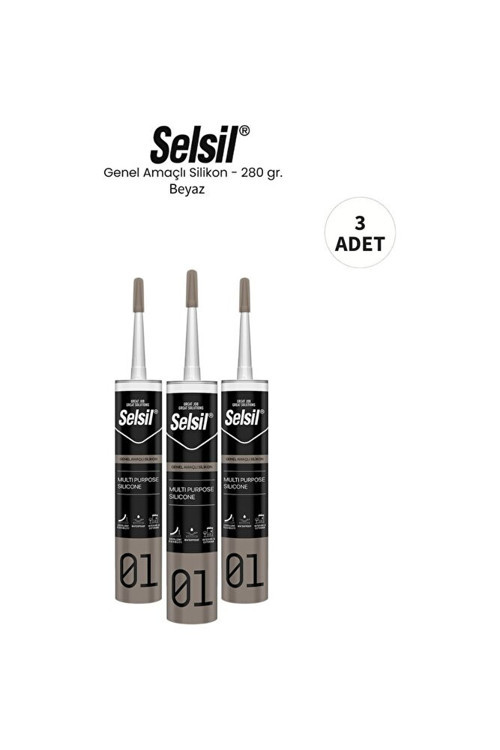 Genel Amaçlı Beyaz Silikon 280 Gr. 3 Adet
