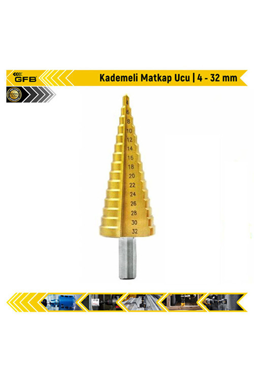 2423 Titan Kaplı Kademeli Matkap Ucu 4-32 mm