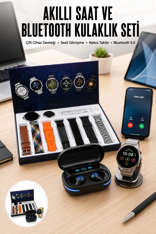 uygun Gamer Oyuncu Seti Bluetooth Kulaklık Ucuz Kaliteli Yeni Nesil Akıllı Saat popüler