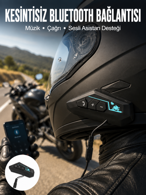 uygun Kask Kulaklık Bluetooth Motosiklet Kulaklık Intercom Su Geçirmez popüler