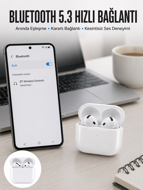 uygun Kablosuz Bluetooth Kulaklık TWS ANC Özelliği Yüksek Ses Kaliteli Yeni Nesil popüler