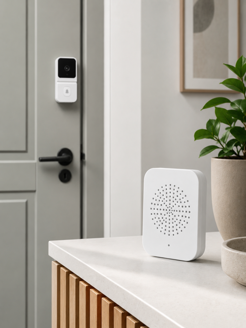 uygun Wi-Fi Beyaz Görüntülü Kapı Zili HD Kamera, Gece Görüşü ve Çift Yönlü Konuşma Öz