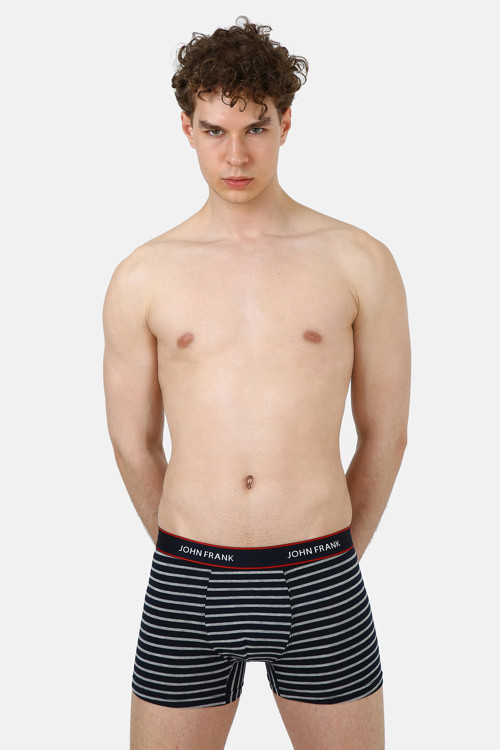 Pamuklu Logolu Erkek Boxer JFBNSB02 LACİVERT-YEŞİL