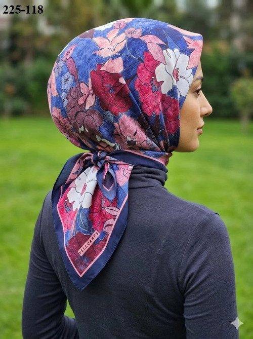 s Soft Pamuk Parla Eşarp (Lacivert) 225-118
