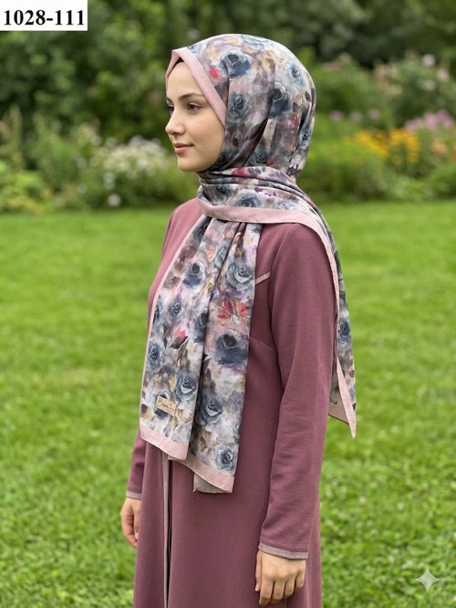 Scarf Bambu Kraş Pamuk Şal (Pudra) 1028-111