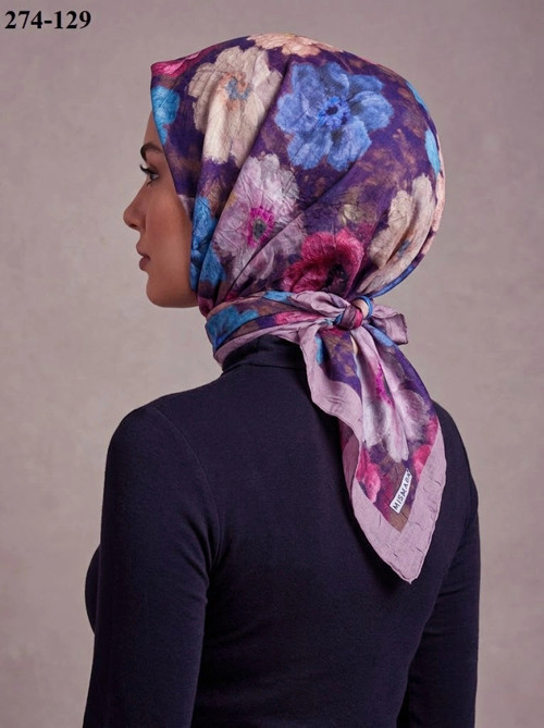 scarf Desenli Bambu Kraş Pamuk Eşarp 274-129