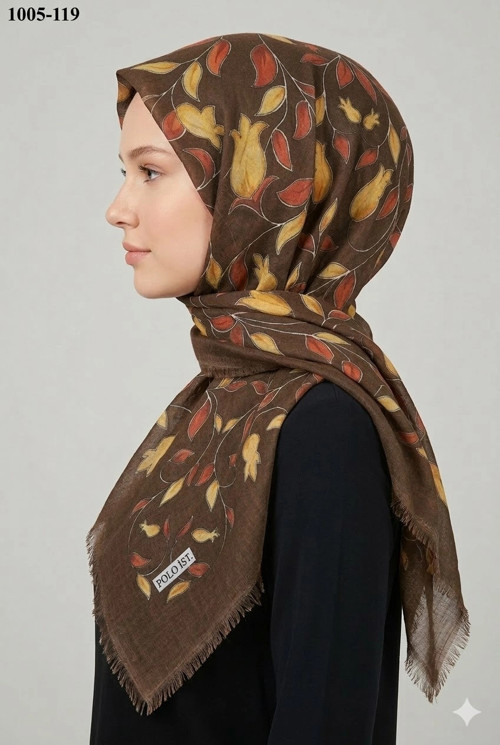 Polo İst Desenli Flamlı Pamuk Eşarp 1005-119