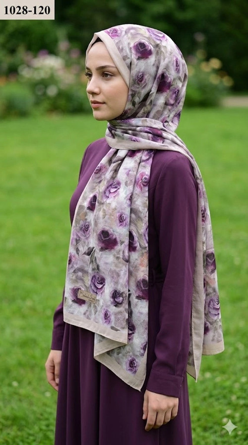 Scarf Bambu Kraş Pamuk Şal (Açık Taş) 1028-120