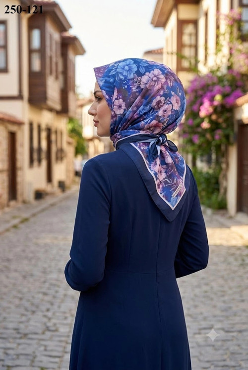 s Soft Pamuk Parla Eşarp (Lacivert) 250-121