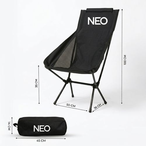 Neo Trail Premium Katlanır Kamp Sandalyesi | Kolay Kurulum, 120KG Taşıma Kapasiteli, Taşıma Çantalı