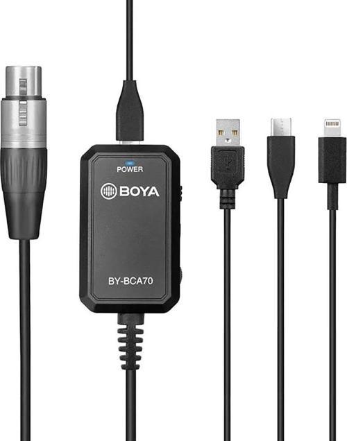 BY-BCA70 48V Phantom Mobil XLR Mikrofon Kablo