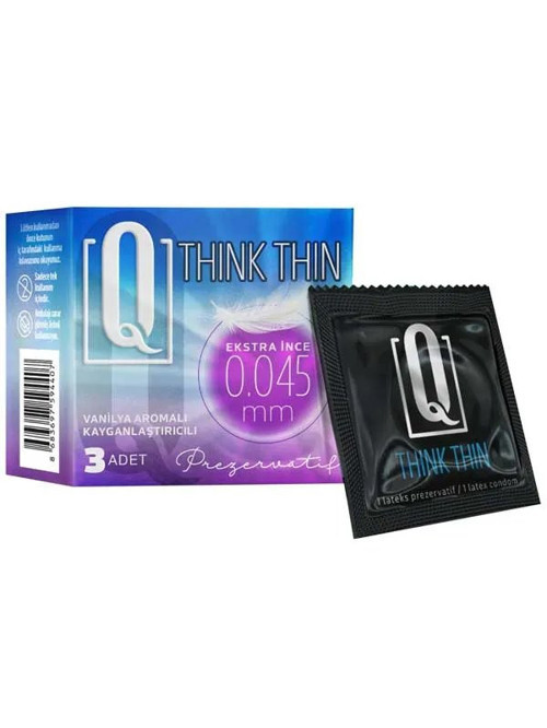 Q Think Thin Extra İnce 0.045 Mm Prezervatif 3Lü Paket