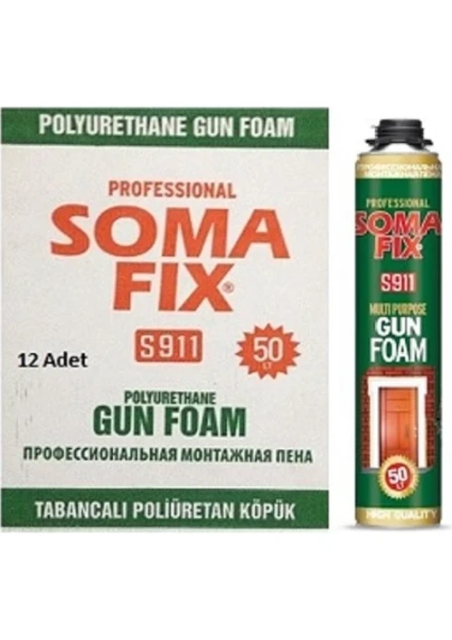 12 Adet Tabancalı 750 ml Poliüretan Köpük Çelik Kapı Pencere İzolasyon Montaj Dolgu Pu Köpük