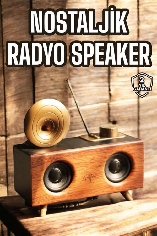 popüler Nostaljik Görünümlü Bluetooth Bağlantılı Speaker 2026