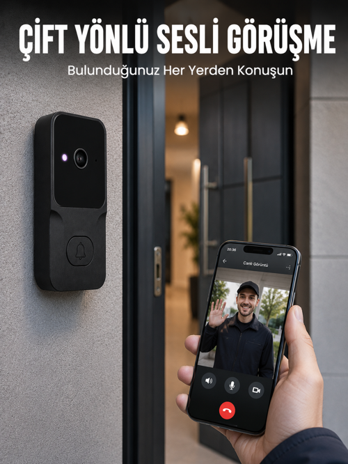 popüler Wi-Fi Bağlantılı Akıllı Kapı Zili Telefon Kontrollü HD Güvenlik Sistemi 2026