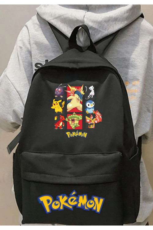 Pokemon Baskılı Sırt Okul Çantası