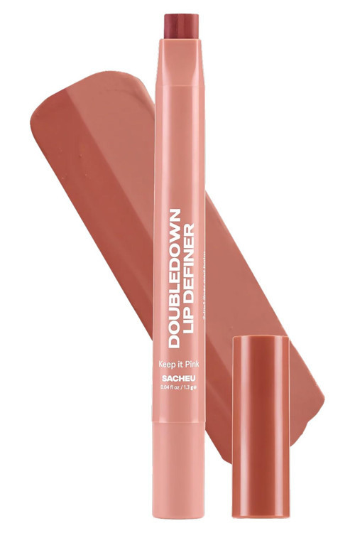 DoubleDown Lip Definer 2'si 1 Arada Dudak Kalemi ve Balm 03 Keep it Pink 1.3GR