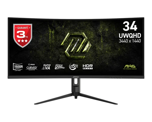 MAG 342CQRF E20 34″ 200Hz 1ms Freesync Premium UWQHD 1500R Kavisli Rapid VA Gaming Monitör