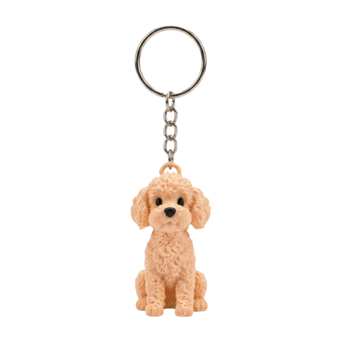 3D Baskı Poodle (Kaniş) Figürlü Anahtarlık - Sevimli Evcil Hayvan Çanta Ve Anahtar Aksesuarı