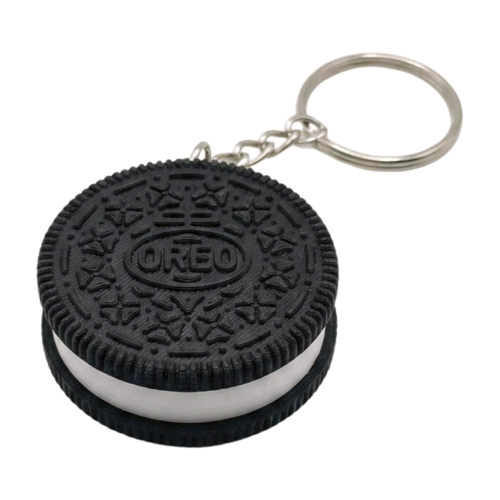 Oreo Bisküvi Tasarımlı 3D Baskı Anahtarlık - Eğlenceli Çanta ve Anahtar Aksesuarı
