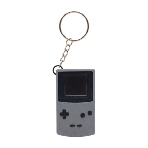 3D Baskı Retro Oyun Konsolu (Gameboy) Anahtarlık - Oyuncu (Gamer) Çanta ve Anahtar Aksesuarı