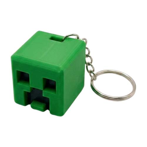 3D Baskı Minecraft Creeper Figürlü Anahtarlık - Oyuncu (Gamer) Çanta ve Anahtar Aksesuarı