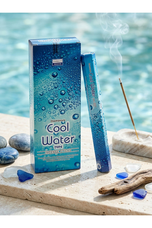 Darshan Cool Water Çubuk Tütsü 20 Adet Çubuk - Okyanus Ferahlığı Ortam Kokusu