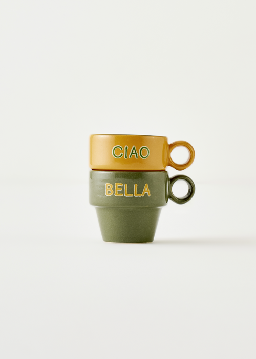 Line Espresso 2'li Set Hardal-Yeşil