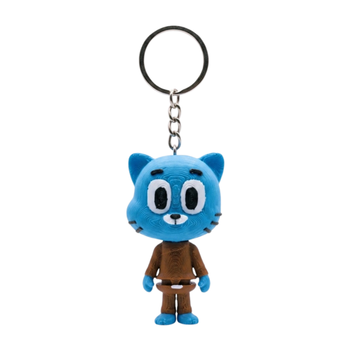 3D Baskı Gumball Figürlü Anahtarlık - Çizgi Dizi Karakteri Çanta ve Anahtar Aksesuarı