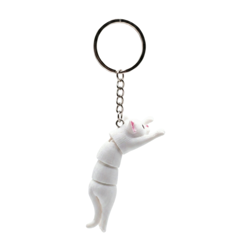 3D Baskı Hareketli Flexi Kedi Anahtarlık - Eklemli Stres Atıcı Çanta ve Anahtar Aksesuarı