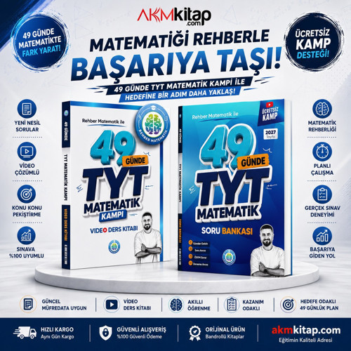 Rehber Matematik 2027 49 Günde TYT Matematik Konu ve Soru Bankası Seti 2 Kitap