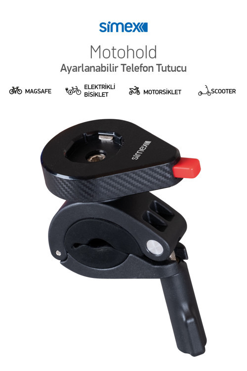 Motosiklet, Bisiklet, Scooter Ve Elektrikli Bisiklet Ayarlanabilir Telefon Tutucu Motohold