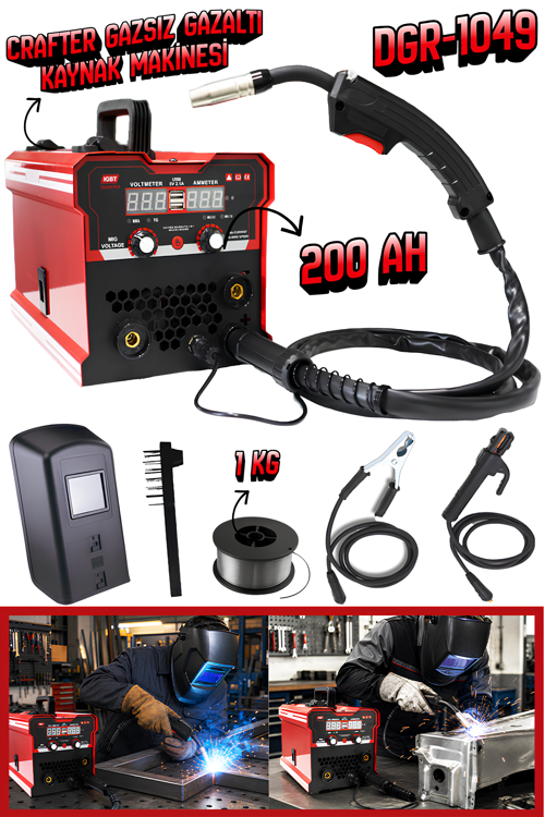 CRAFTER GAZSIZ GAZALTI KAYNAK MAKİNESİ 200 AMPER