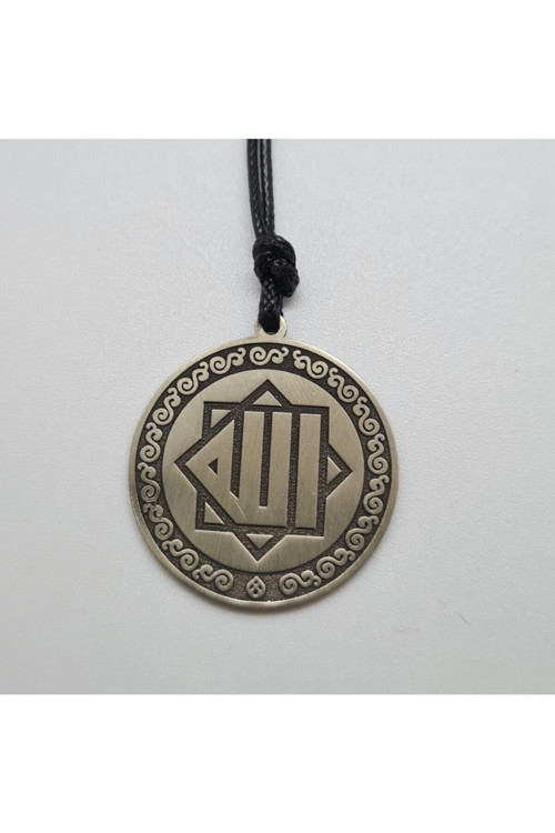 Hu Kolye Abanoz Ağacına Gümüş Kakma
