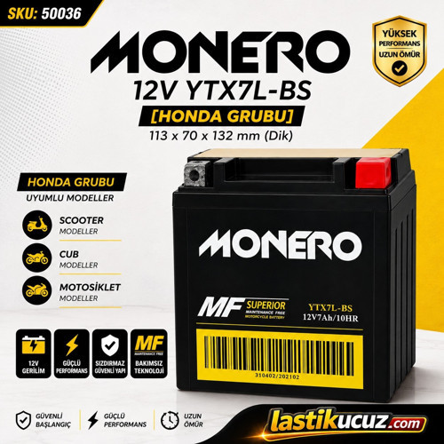 12V 7Ah YÜKSEK AKÜ (113*70*132mm) MOTOSİKLET AKÜSÜ